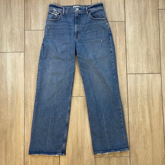 Abercrombie & Fitch 90s Relaxed High Rise Jeans Size 29 Short Blue Women’s Denim - Picture 1 of 10
